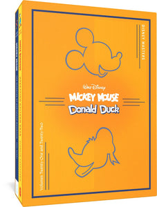 The cover to Disney Masters Collector's Box Set #11: Vols. 21 & 22, featuring the title and silhouettes of Mickey and Donald.